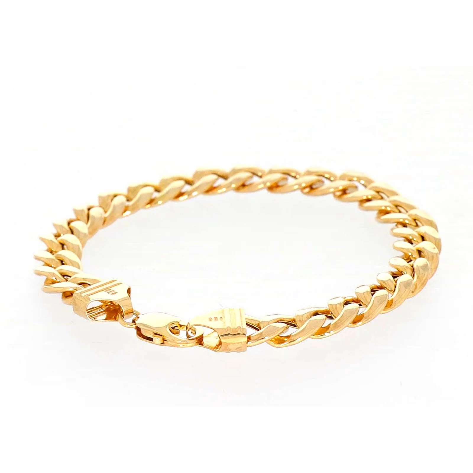 9ct Yellow Gold Silver Filled 23cm Curb Bracelet