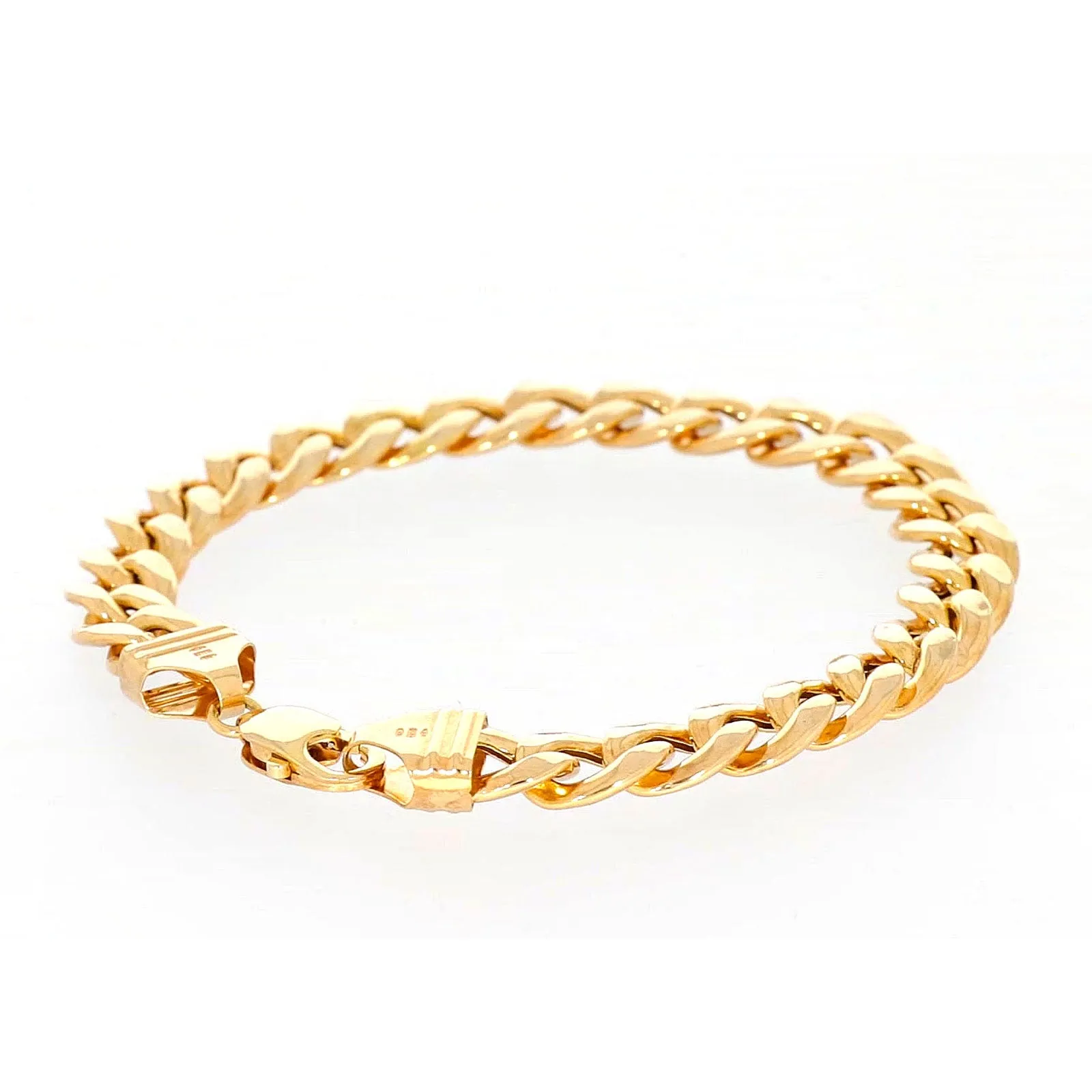 9ct Yellow Gold Silver Filled 23cm Curb Bracelet