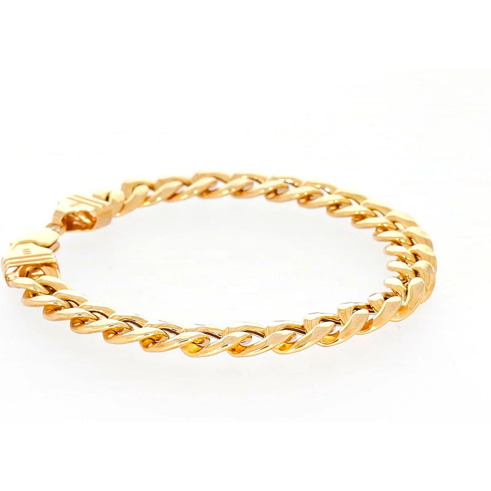 9ct Yellow Gold Silver Filled 23cm Curb Bracelet