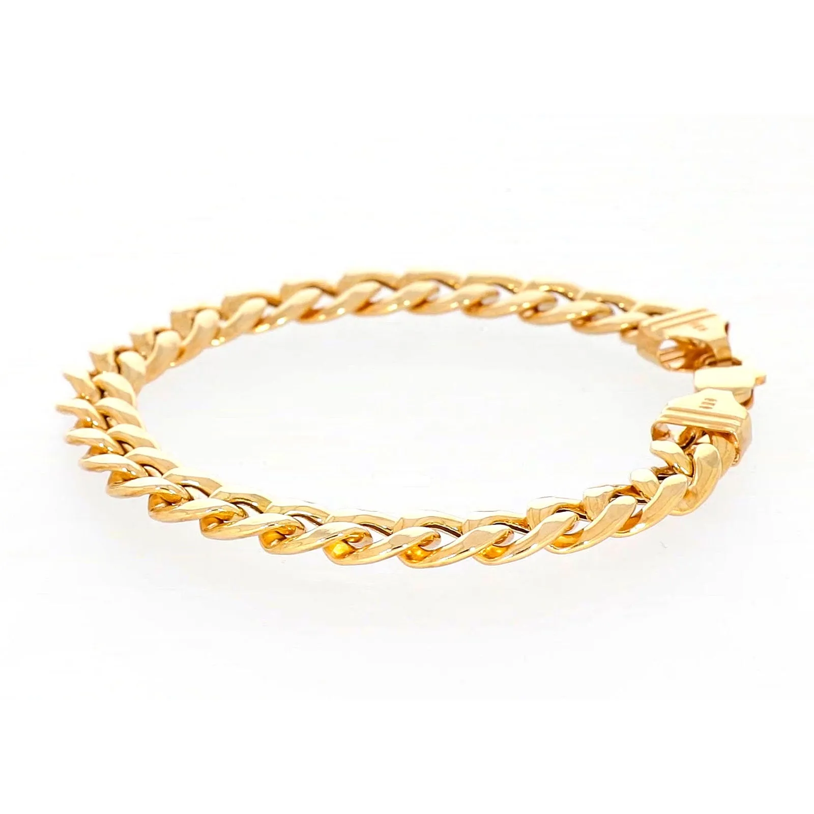 9ct Yellow Gold Silver Filled 23cm Curb Bracelet