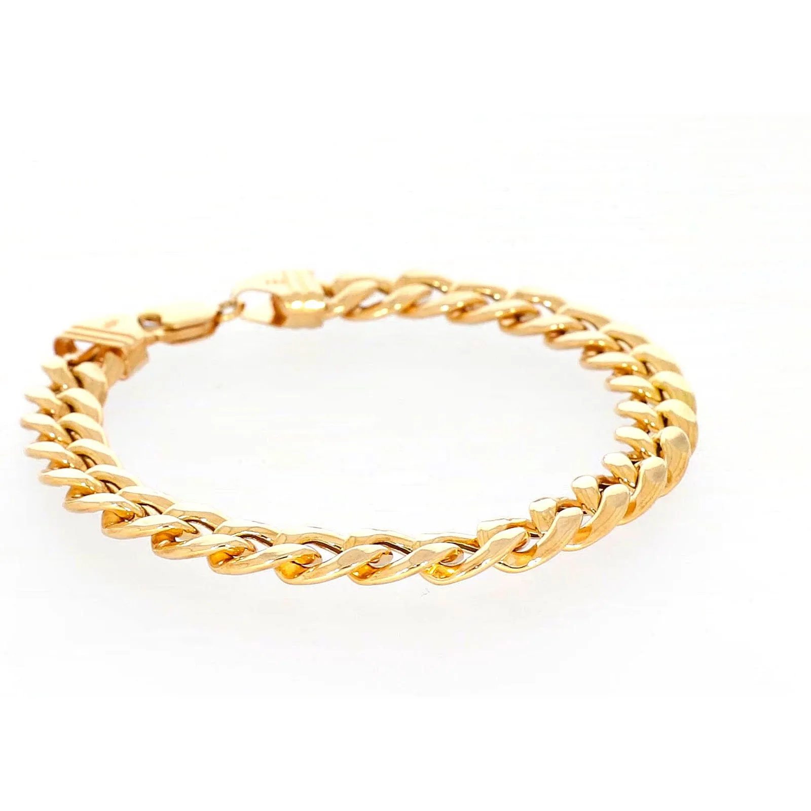 9ct Yellow Gold Silver Filled 23cm Curb Bracelet
