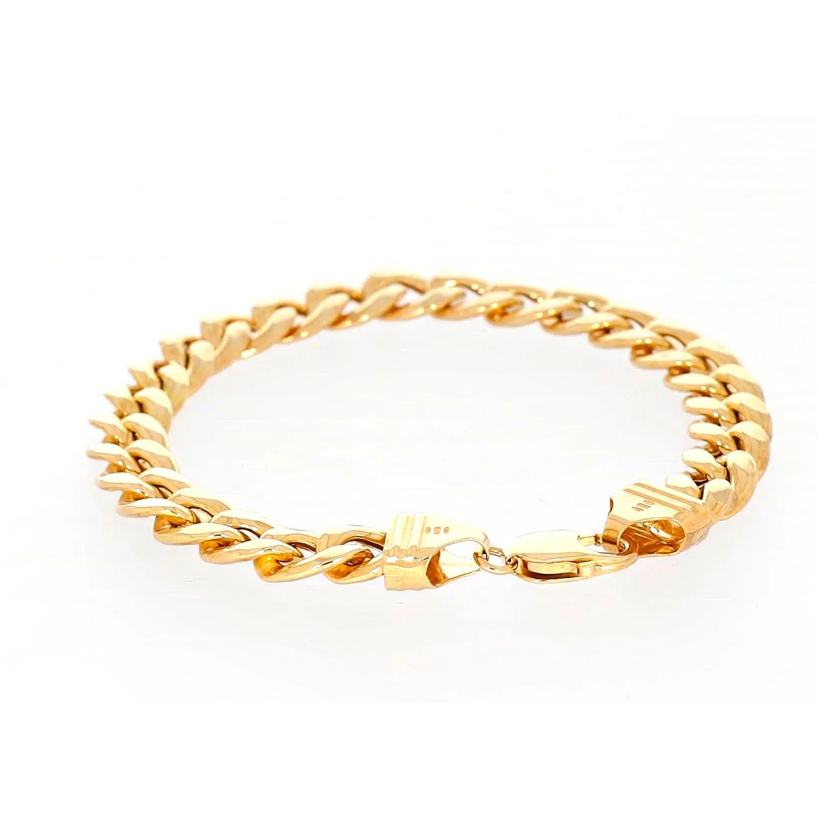 9ct Yellow Gold Silver Filled 23cm Curb Bracelet