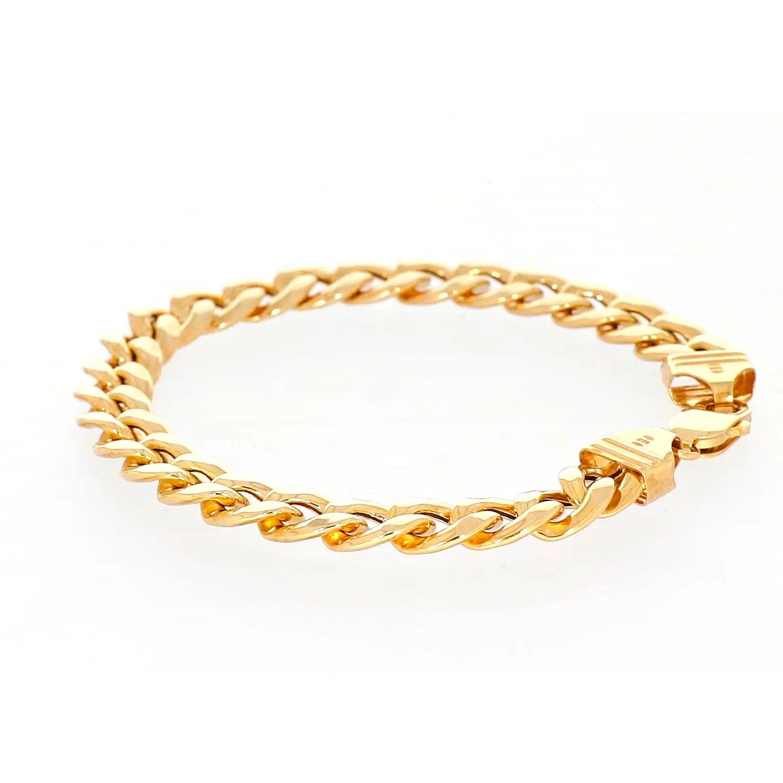 9ct Yellow Gold Silver Filled 23cm Curb Bracelet