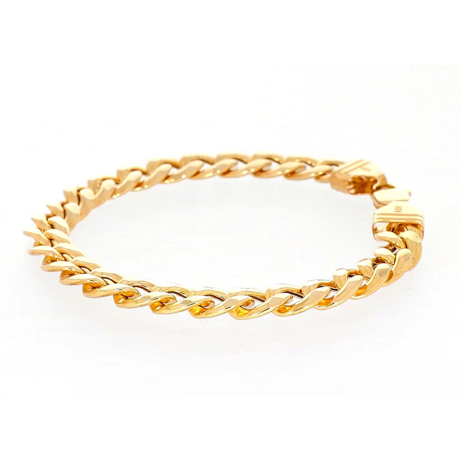 9ct Yellow Gold Silver Filled 23cm Curb Bracelet