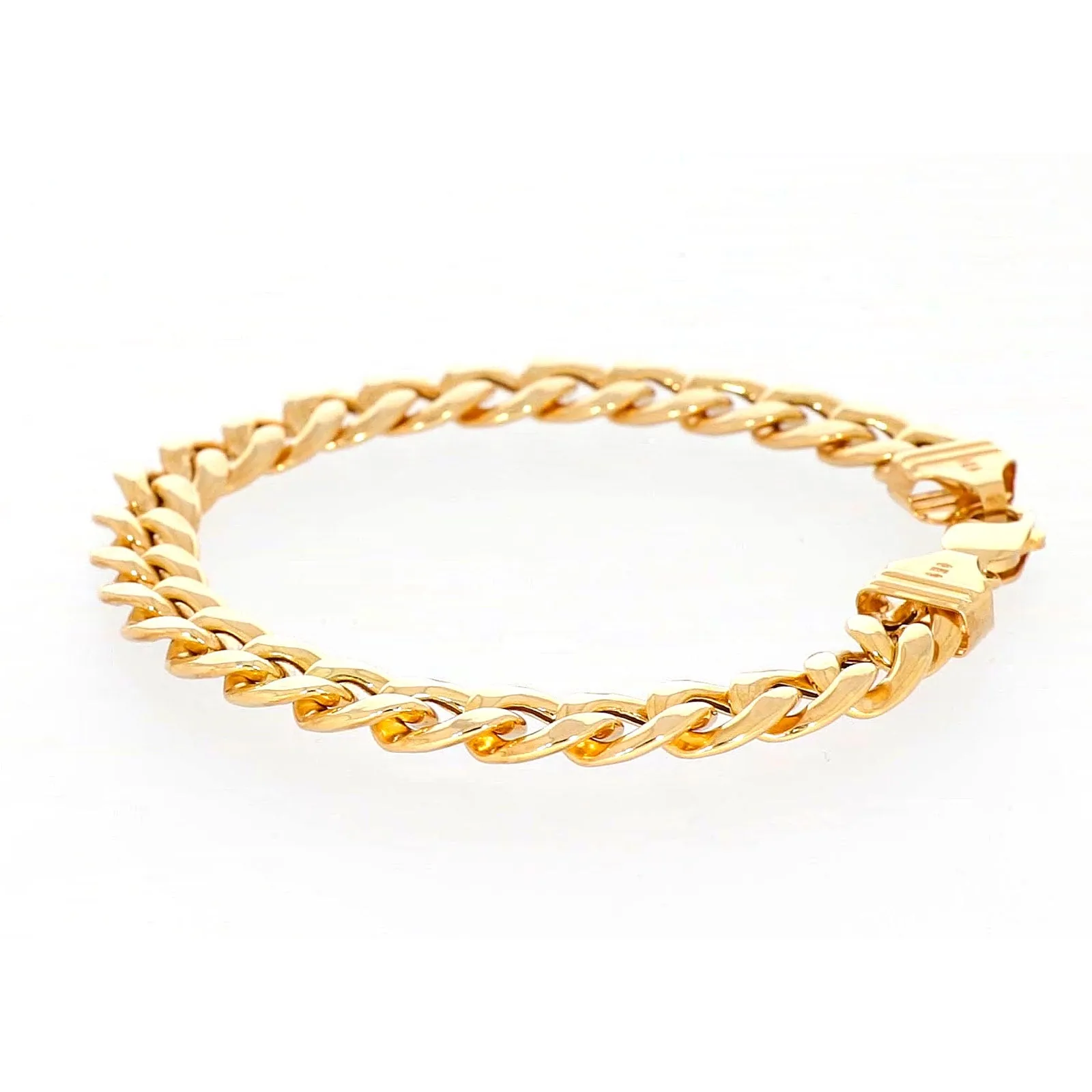 9ct Yellow Gold Silver Filled 23cm Curb Bracelet