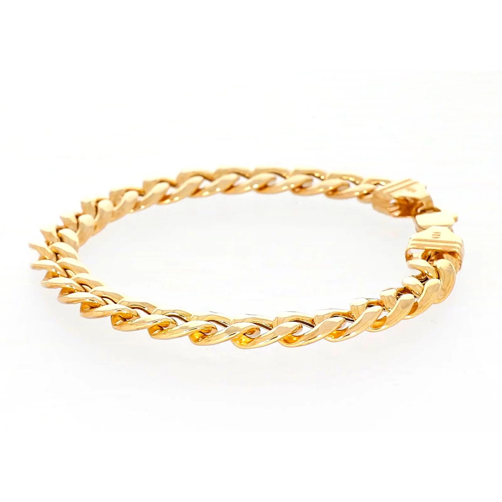 9ct Yellow Gold Silver Filled 23cm Curb Bracelet