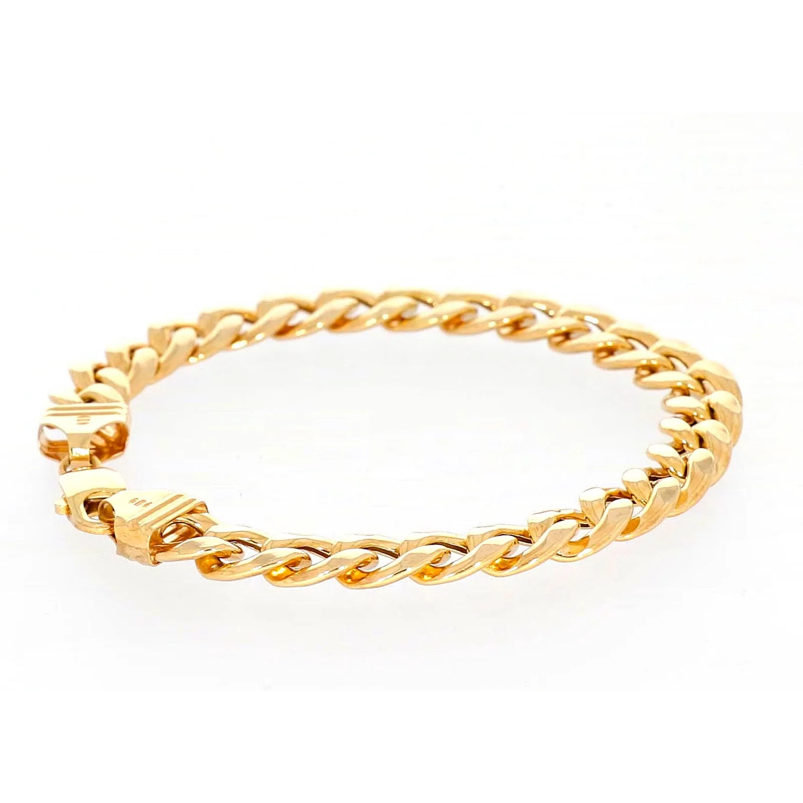 9ct Yellow Gold Silver Filled 23cm Curb Bracelet