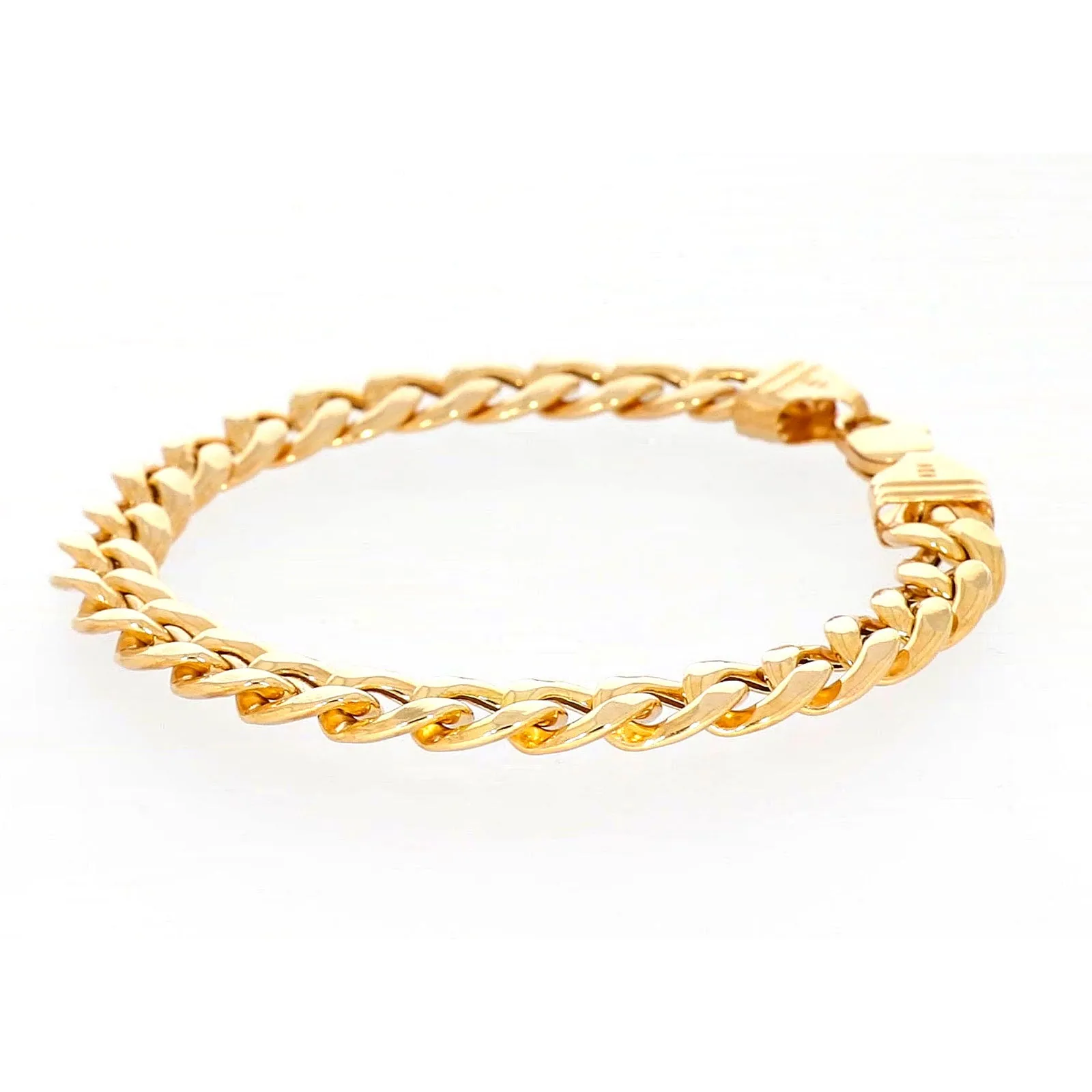 9ct Yellow Gold Silver Filled 23cm Curb Bracelet