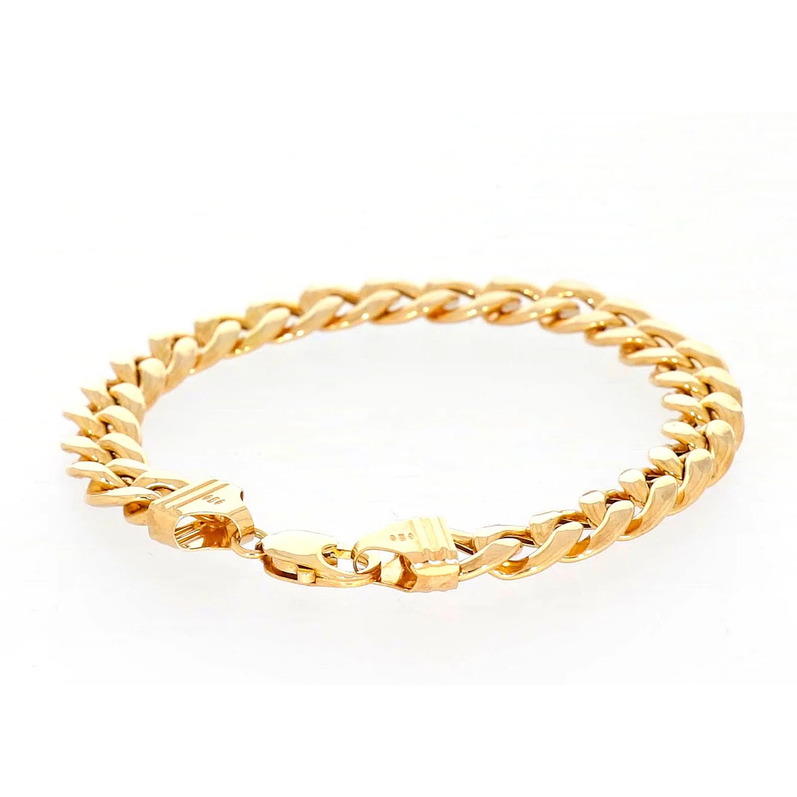 9ct Yellow Gold Silver Filled 23cm Curb Bracelet