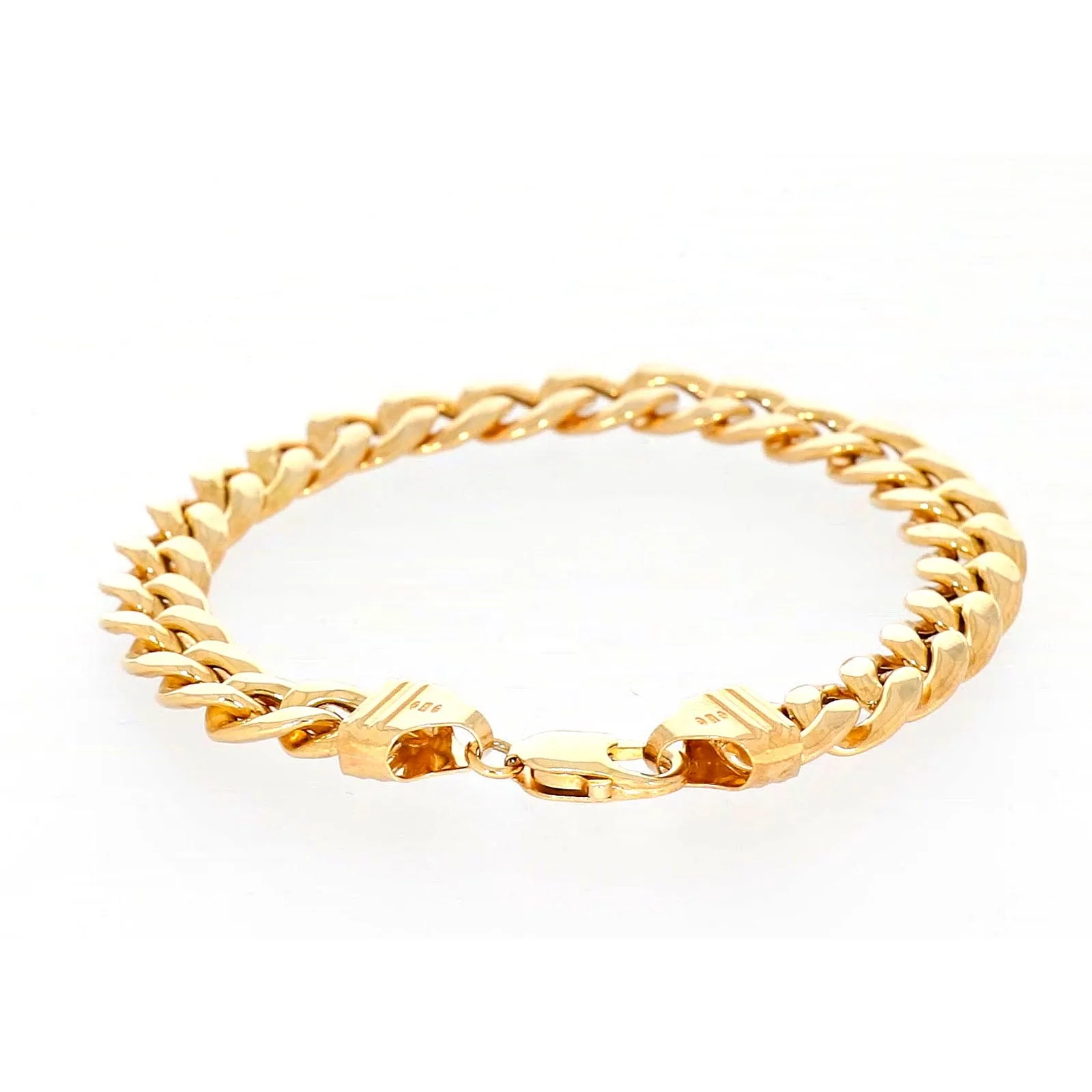 9ct Yellow Gold Silver Filled 23cm Curb Bracelet
