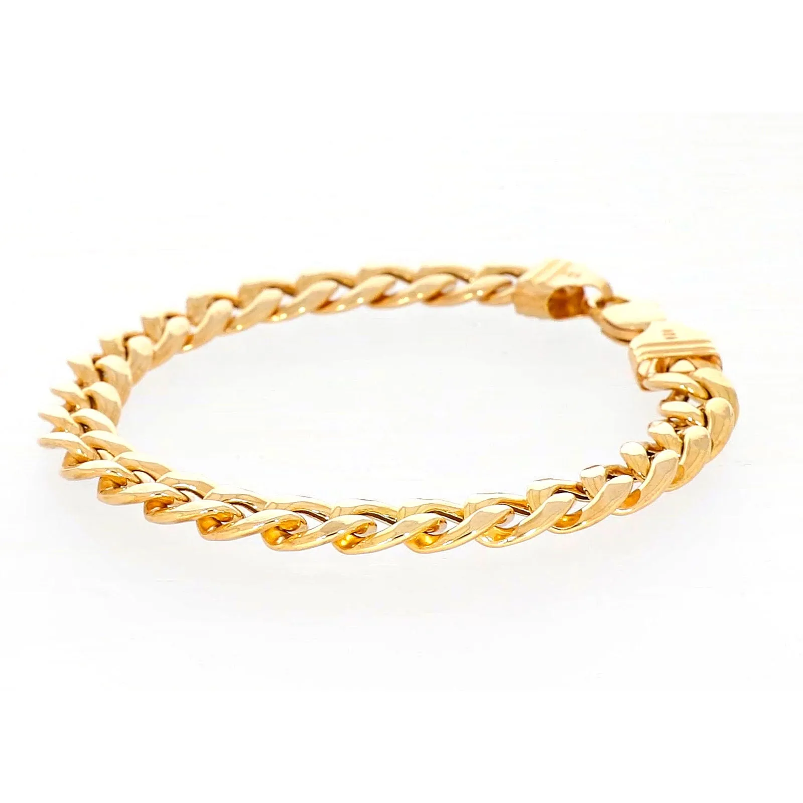 9ct Yellow Gold Silver Filled 23cm Curb Bracelet