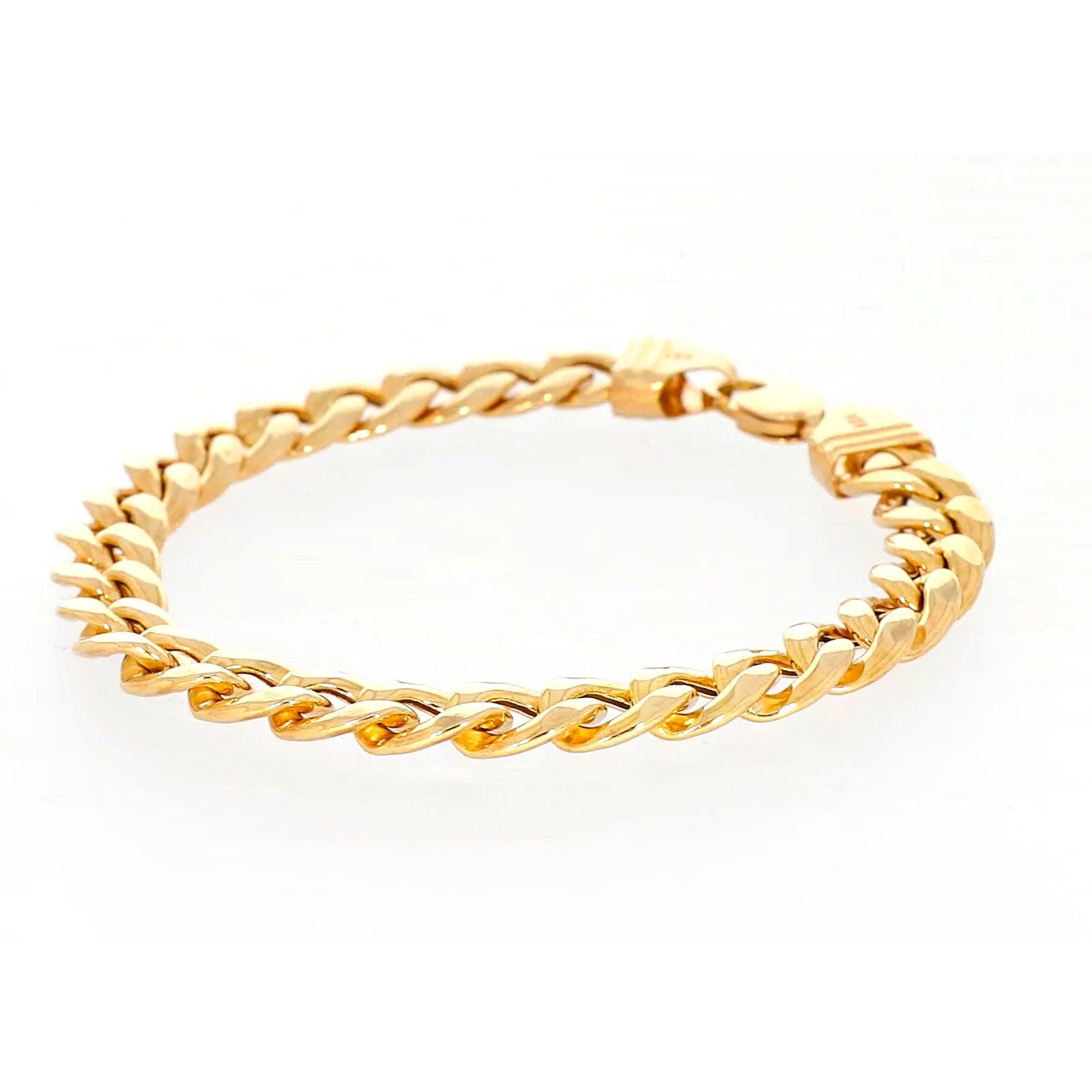 9ct Yellow Gold Silver Filled 23cm Curb Bracelet