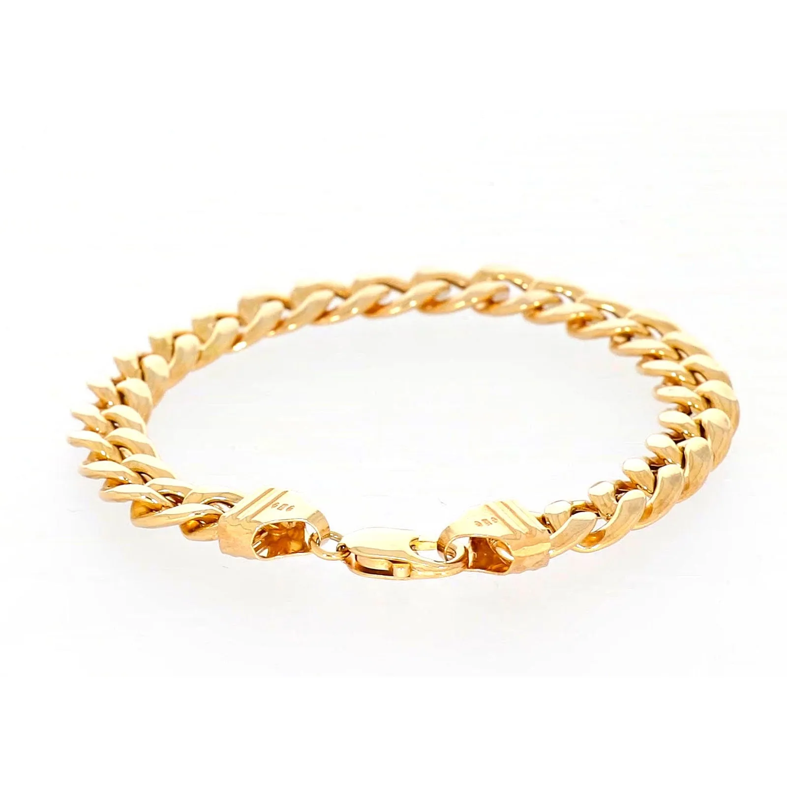 9ct Yellow Gold Silver Filled 23cm Curb Bracelet