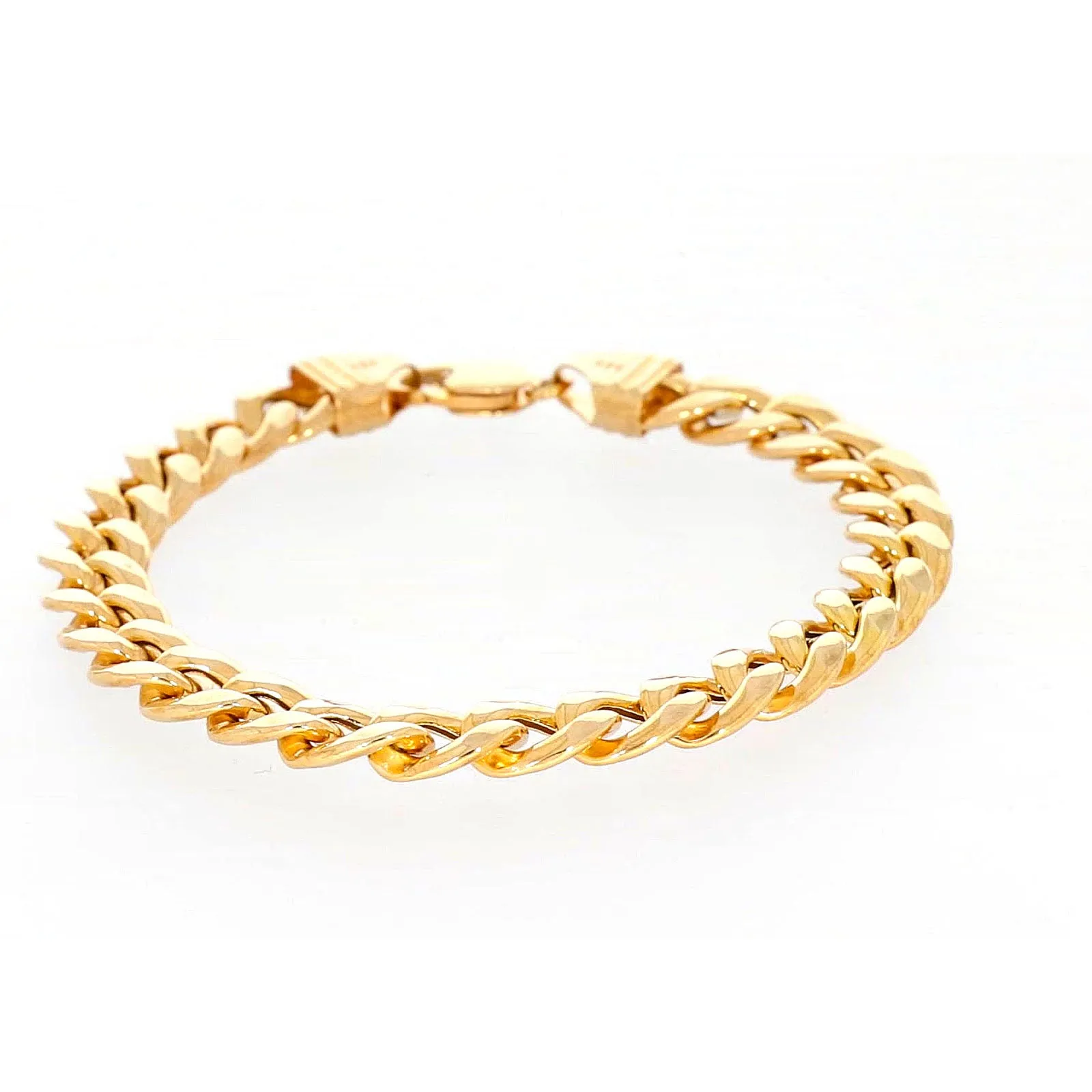 9ct Yellow Gold Silver Filled 23cm Curb Bracelet