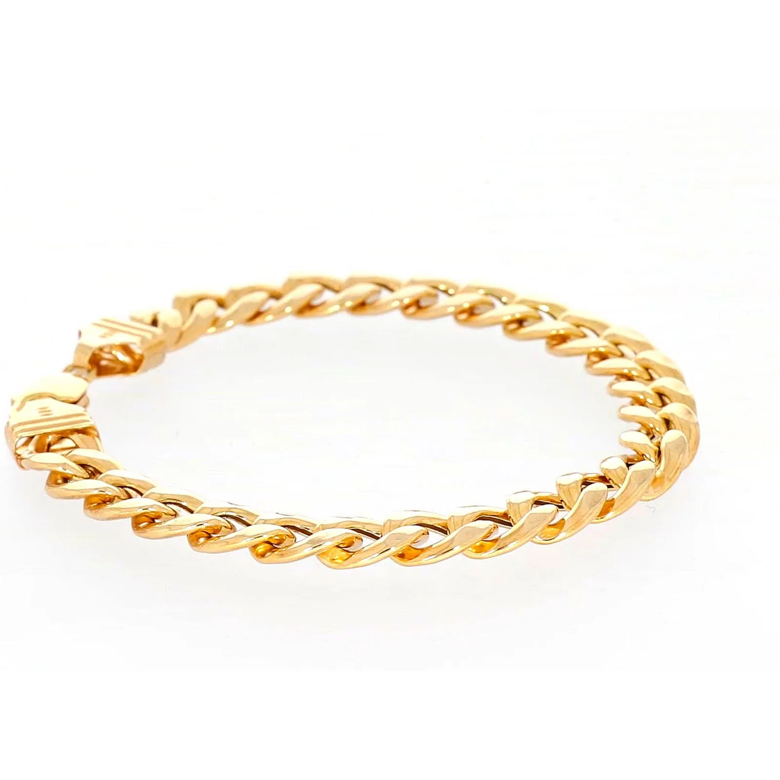 9ct Yellow Gold Silver Filled 23cm Curb Bracelet