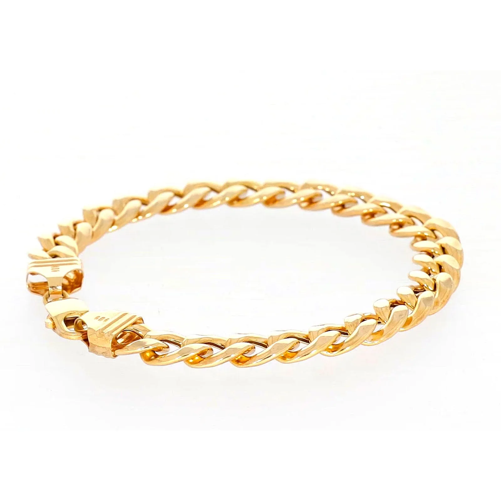 9ct Yellow Gold Silver Filled 23cm Curb Bracelet