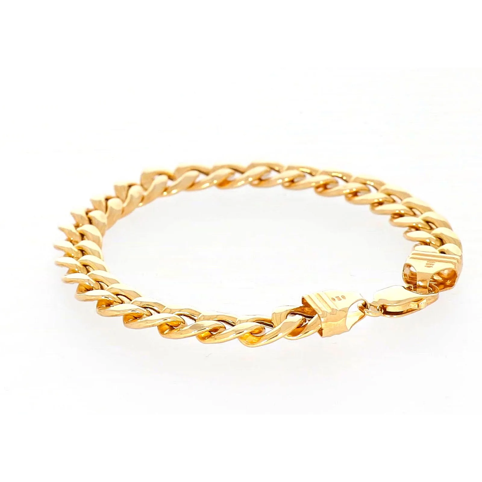 9ct Yellow Gold Silver Filled 23cm Curb Bracelet