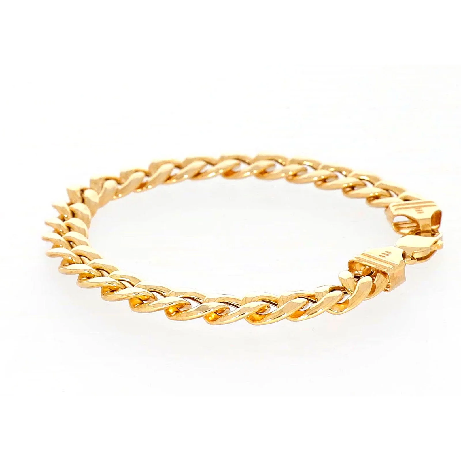9ct Yellow Gold Silver Filled 23cm Curb Bracelet