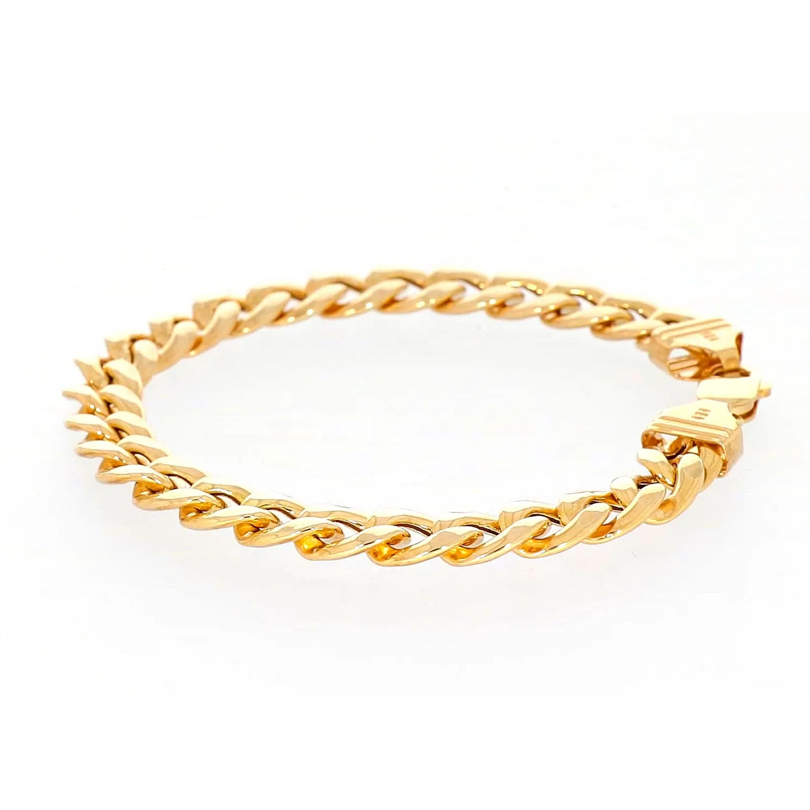 9ct Yellow Gold Silver Filled 23cm Curb Bracelet