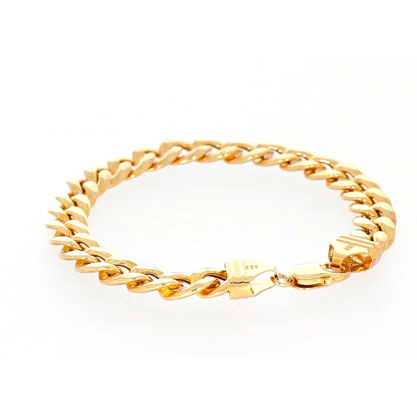 9ct Yellow Gold Silver Filled 23cm Curb Bracelet