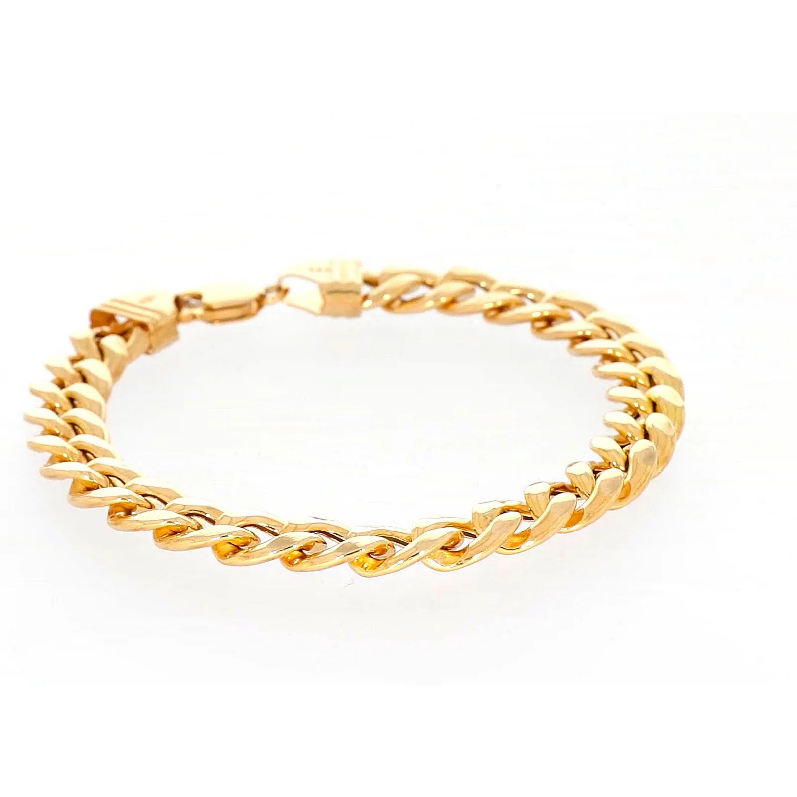 9ct Yellow Gold Silver Filled 23cm Curb Bracelet