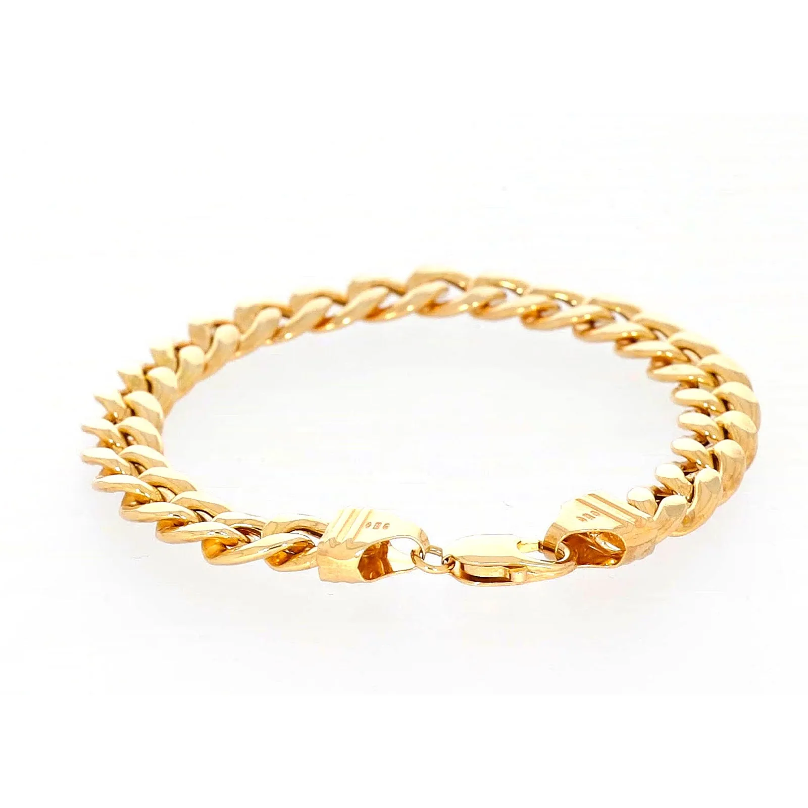 9ct Yellow Gold Silver Filled 23cm Curb Bracelet