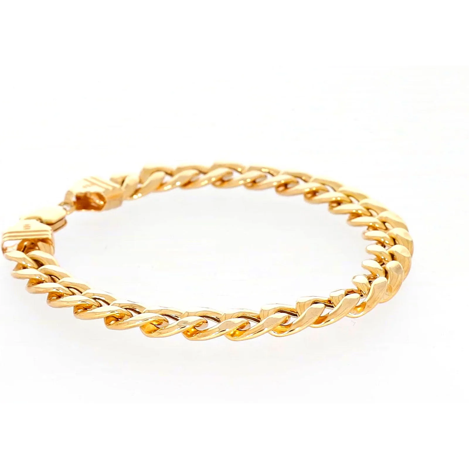 9ct Yellow Gold Silver Filled 23cm Curb Bracelet