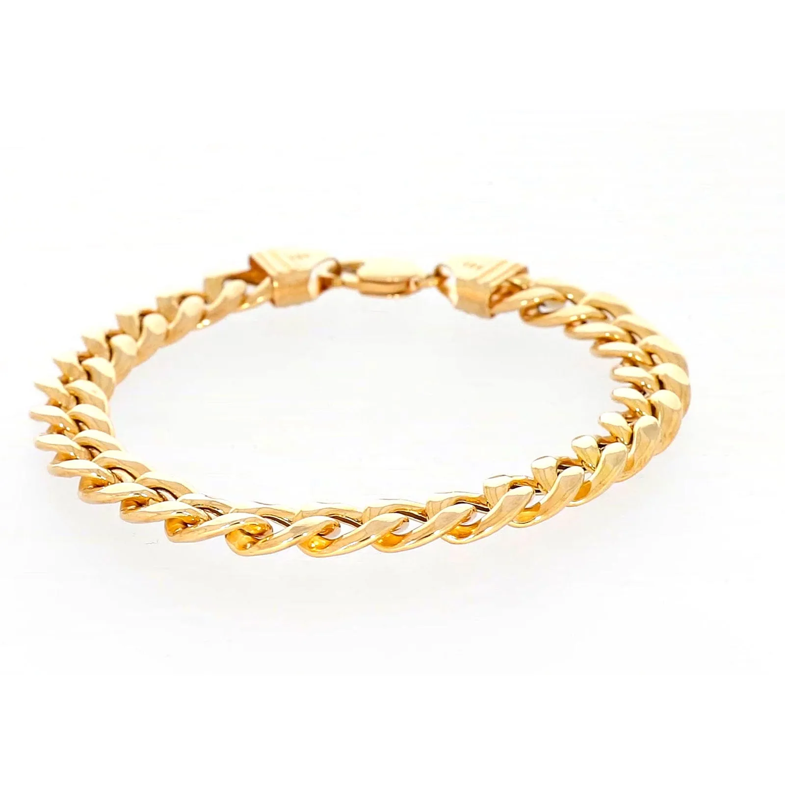9ct Yellow Gold Silver Filled 23cm Curb Bracelet