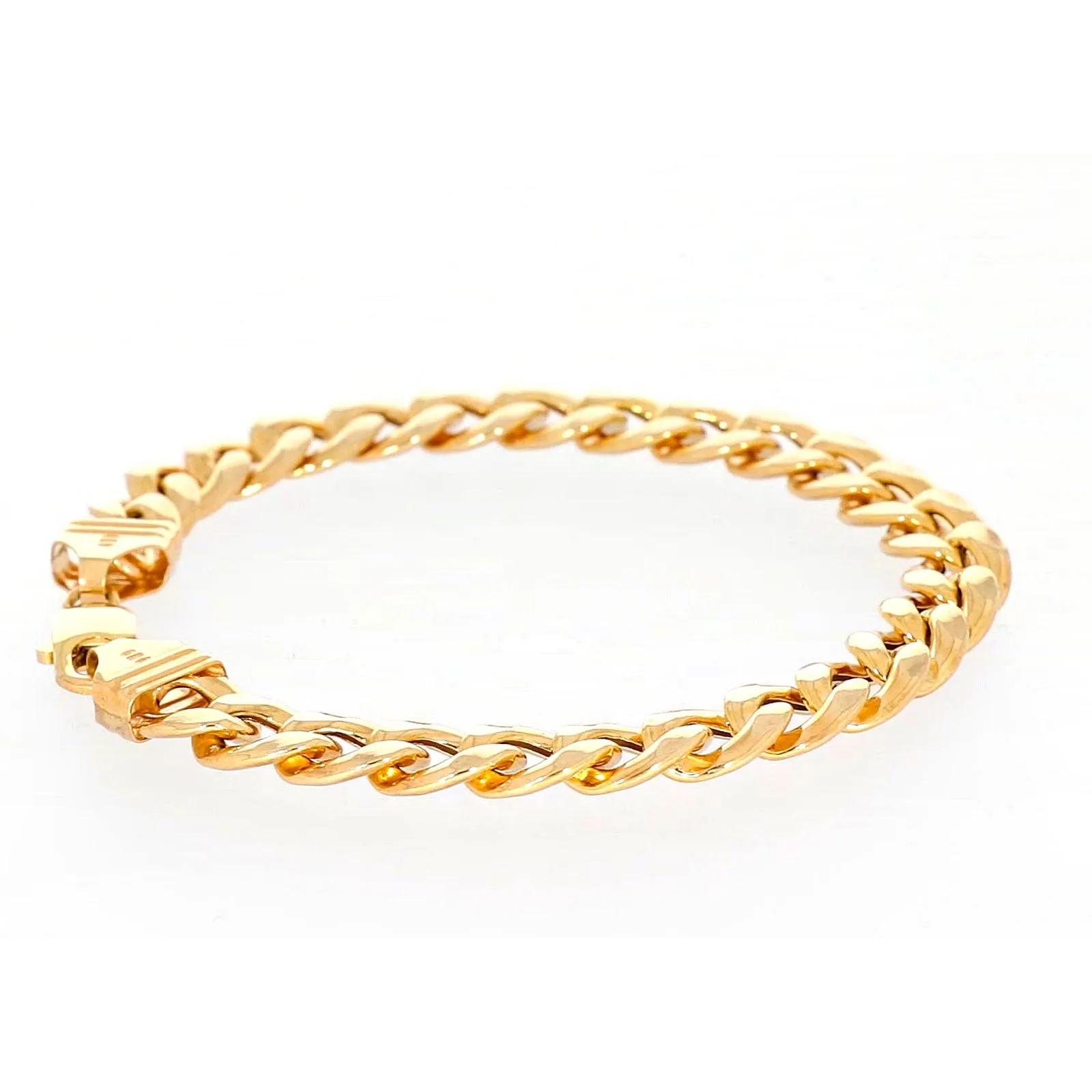 9ct Yellow Gold Silver Filled 23cm Curb Bracelet