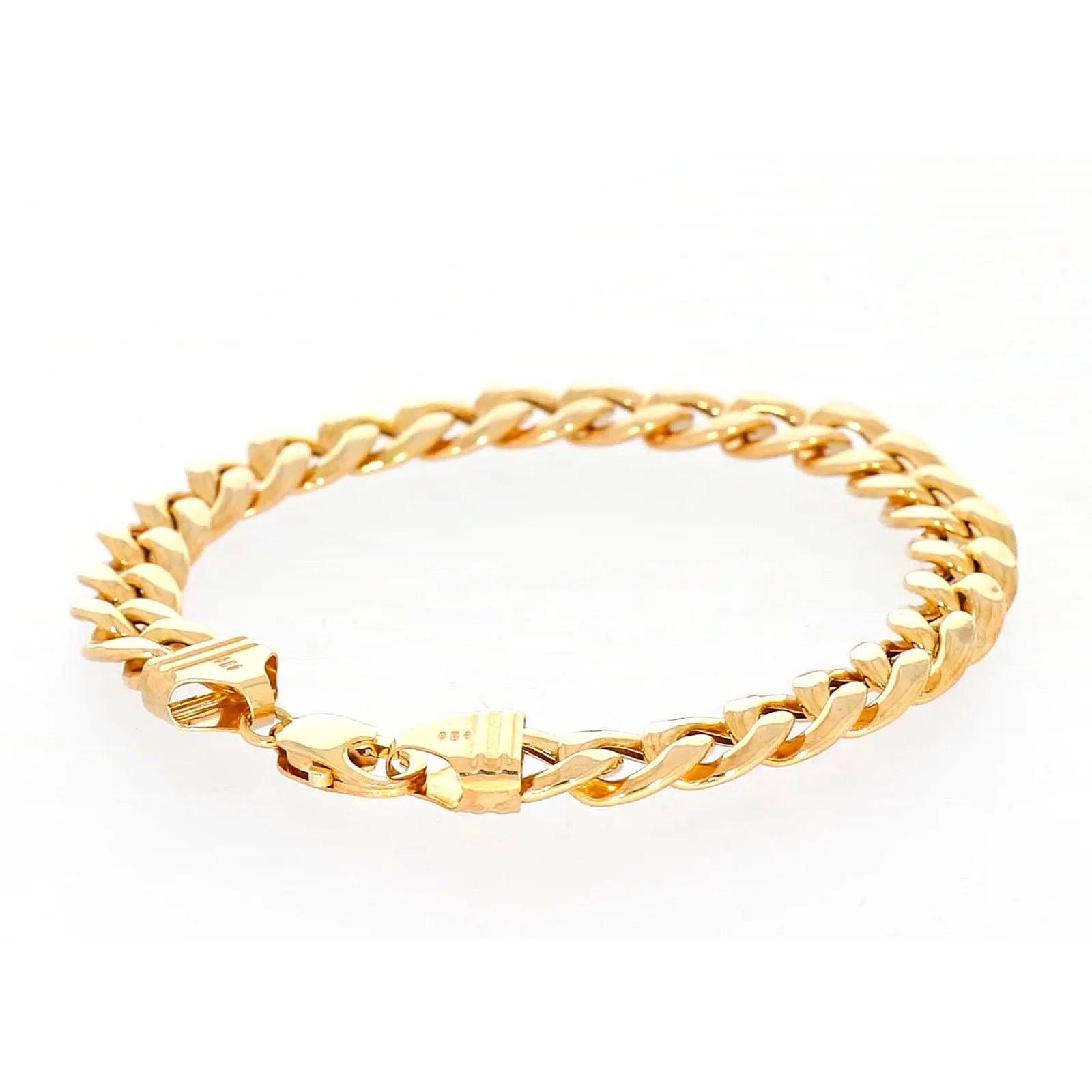 9ct Yellow Gold Silver Filled 23cm Curb Bracelet