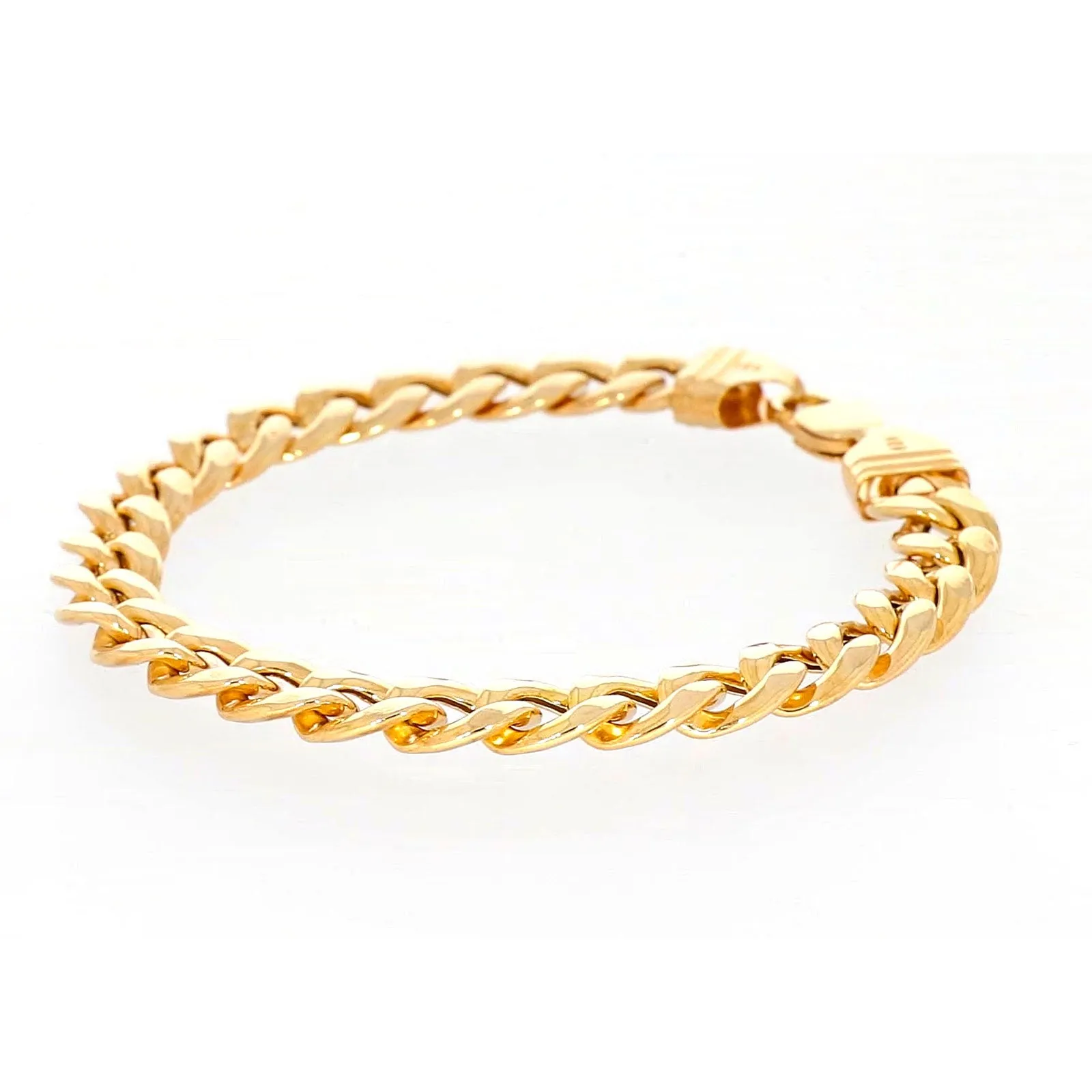 9ct Yellow Gold Silver Filled 23cm Curb Bracelet
