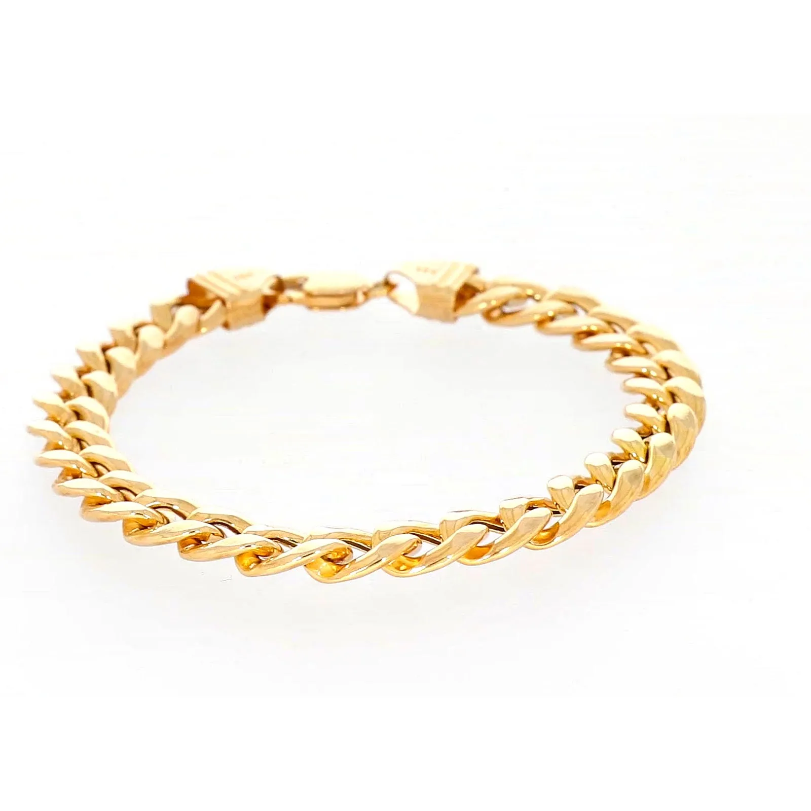 9ct Yellow Gold Silver Filled 23cm Curb Bracelet