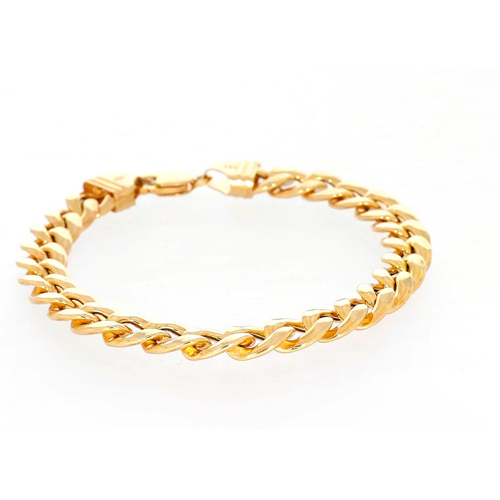 9ct Yellow Gold Silver Filled 23cm Curb Bracelet