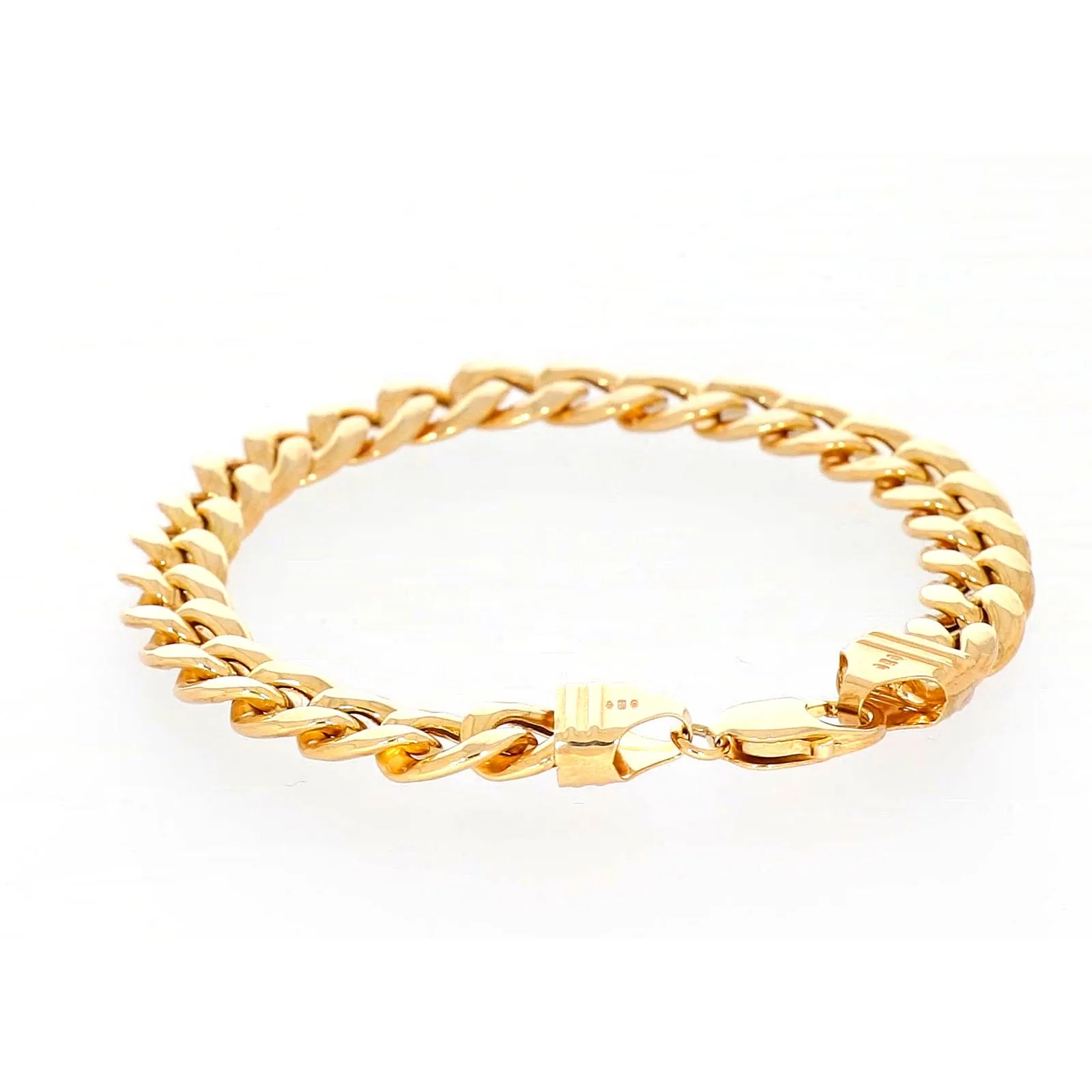 9ct Yellow Gold Silver Filled 23cm Curb Bracelet