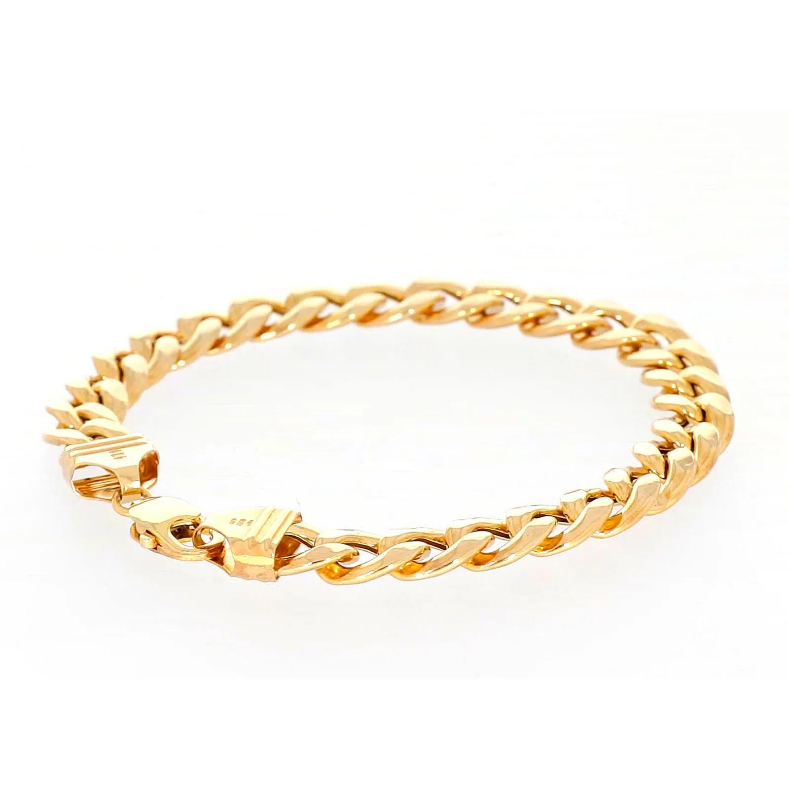 9ct Yellow Gold Silver Filled 23cm Curb Bracelet