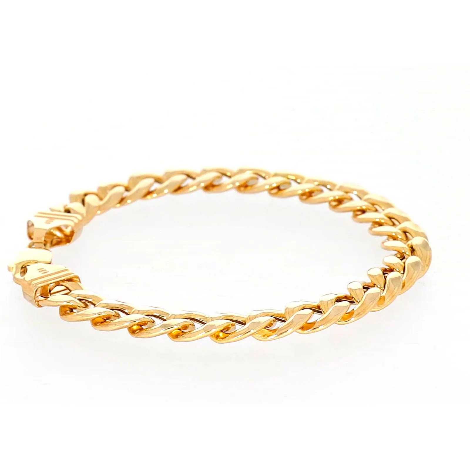 9ct Yellow Gold Silver Filled 23cm Curb Bracelet