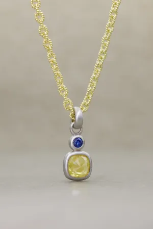 'AEGEA' Yellow Diamond and Blue Sapphire Pendant