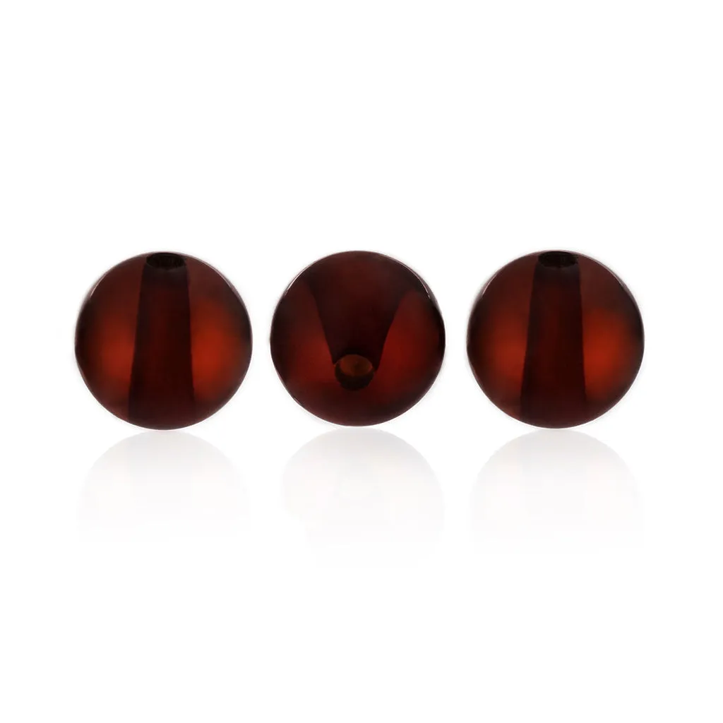Amber Beads, Polished Round, Black