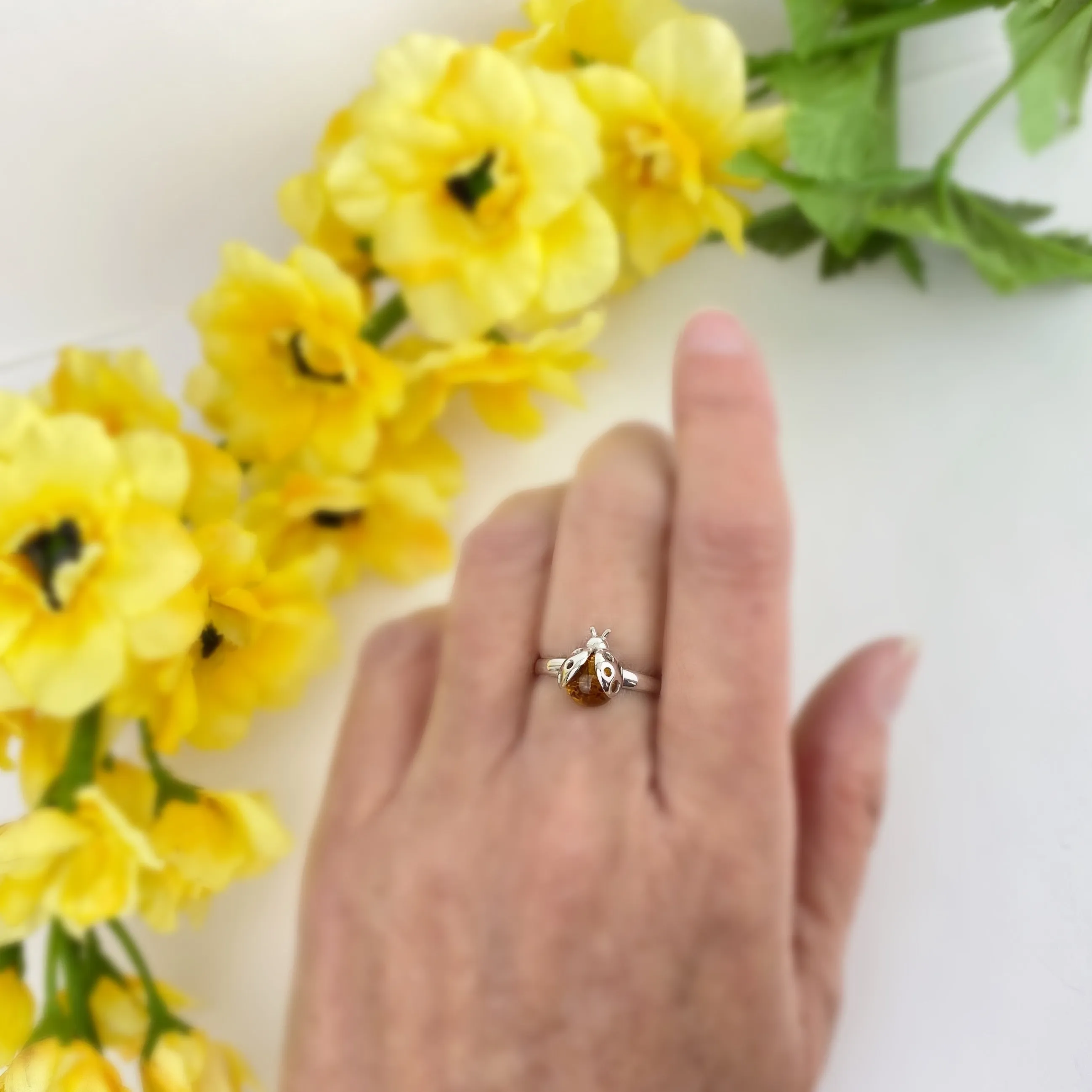 Amber Ladybird Ring - VR467