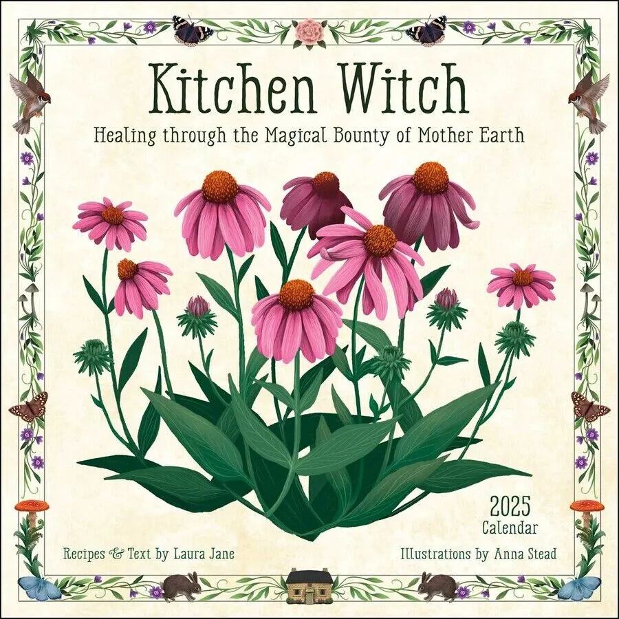 Amber Lotus Kitchen Witch 12x12 2025 Wall Calendar