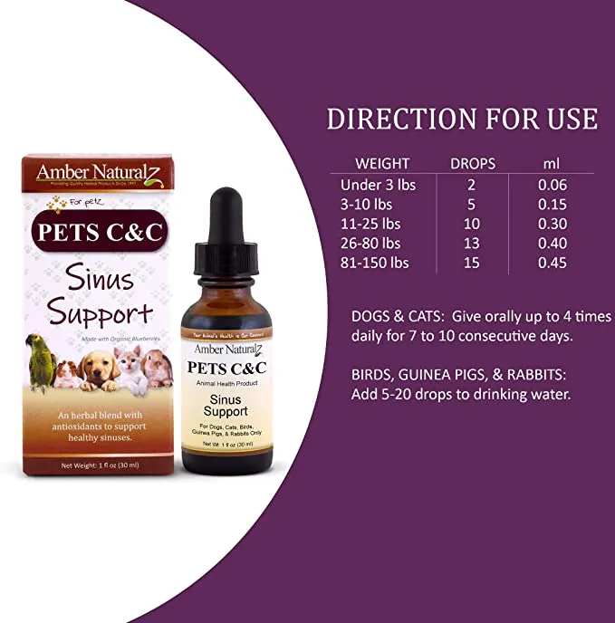 Amber Naturalz Pets C&C: Sinus Support with Antioxidants, 1 Ounce