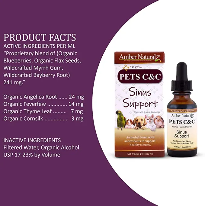 Amber Naturalz Pets C&C: Sinus Support with Antioxidants, 1 Ounce