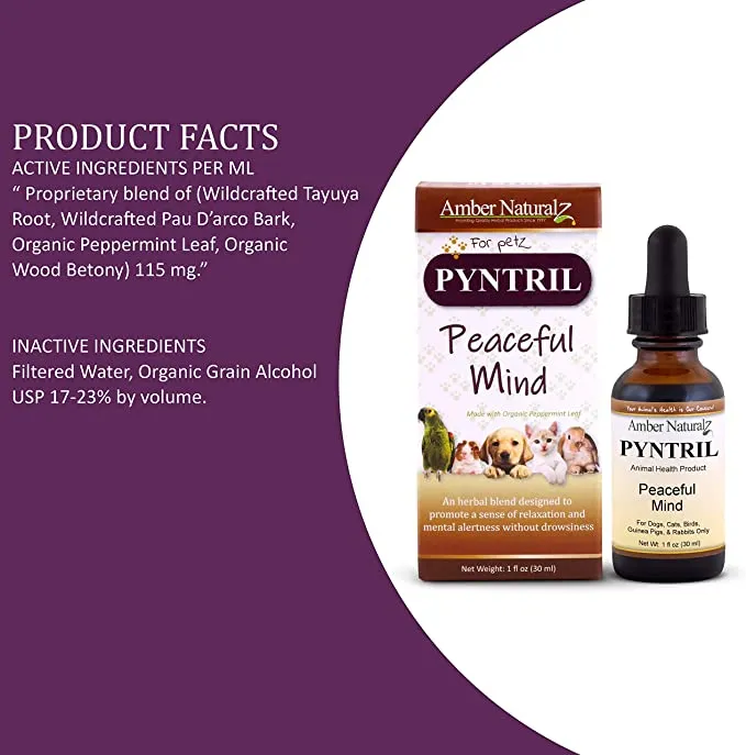 Amber Naturalz Pyntril: Peaceful Mind - for Pets, 1 Ounce