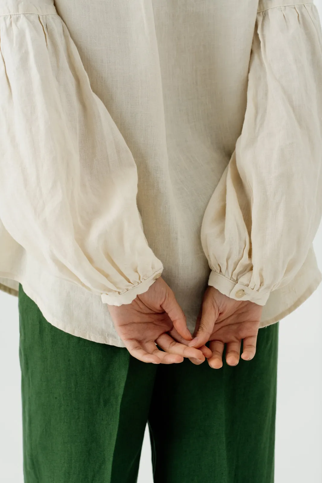 Amber Shirt, Long Sleeve, Hemp, Milky White