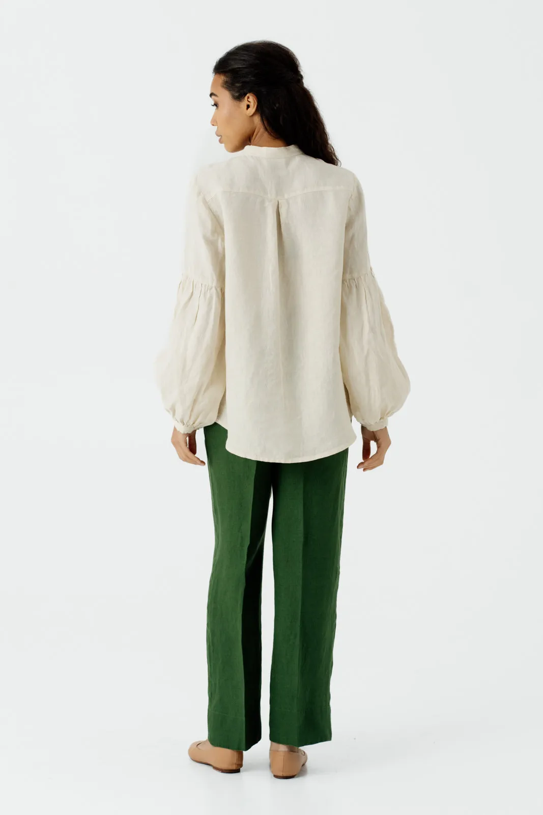 Amber Shirt, Long Sleeve, Hemp, Milky White
