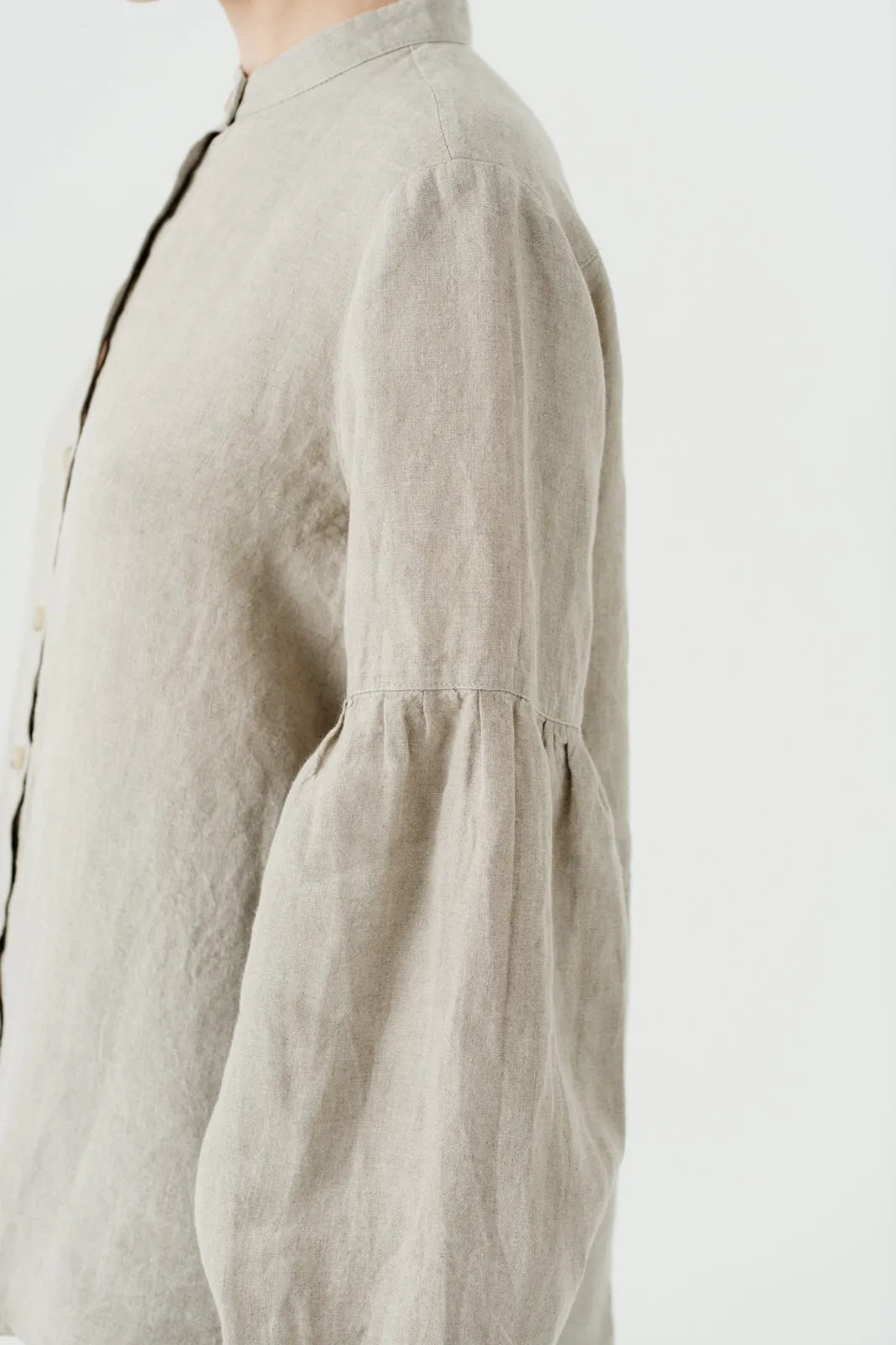 Amber Shirt, Long Sleeve, Natural Linen