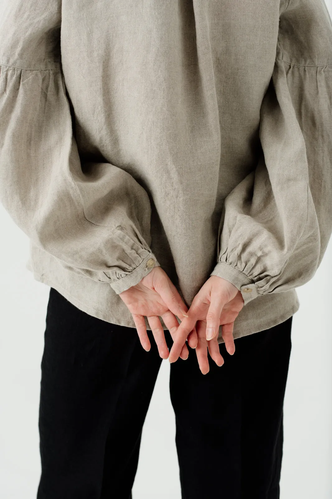 Amber Shirt, Long Sleeve, Natural Linen