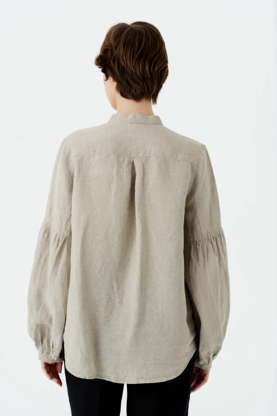 Amber Shirt, Long Sleeve, Natural Linen