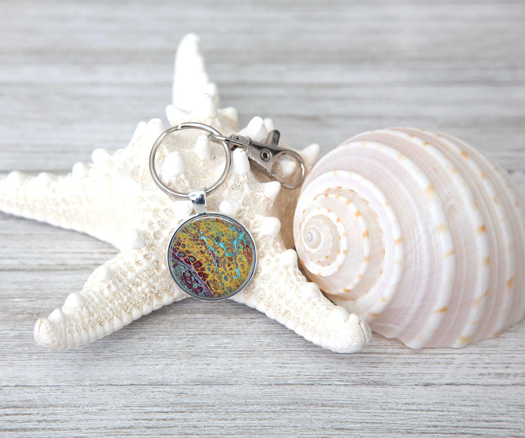 Amber Waves Keychain | Handmade Beach Key Chain