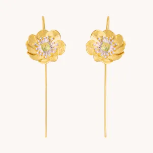 Anemone Gold Drop Earrings W.
